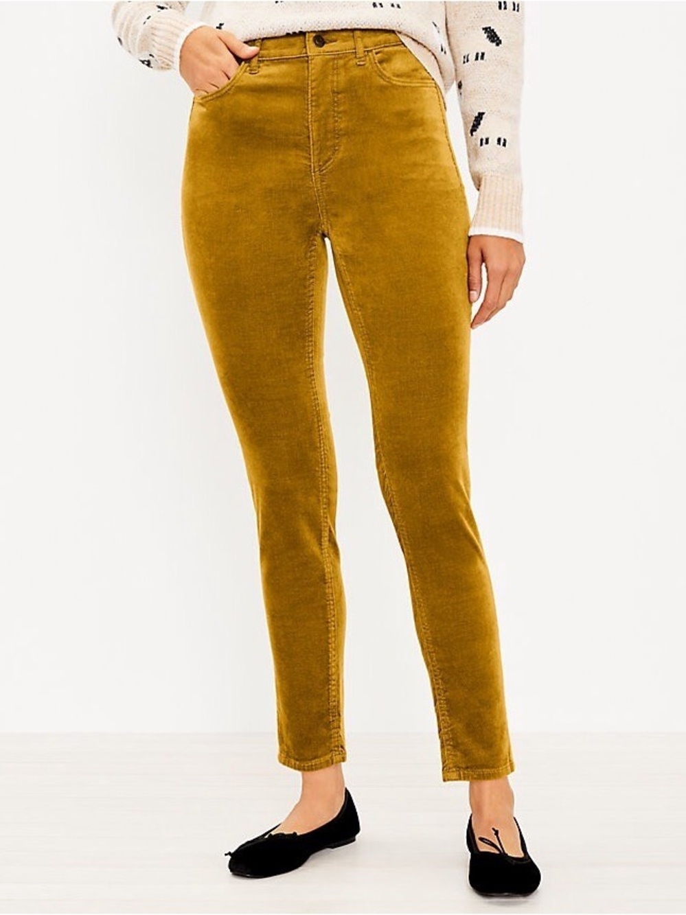 ANN TAYLOR LOFT velvet high rise skinny pants